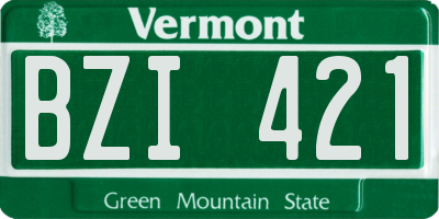 VT license plate BZI421
