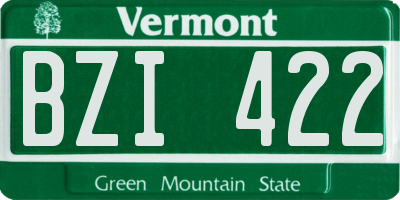 VT license plate BZI422