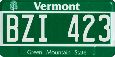 VT license plate BZI423