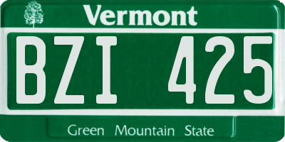 VT license plate BZI425