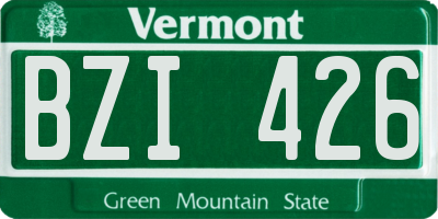 VT license plate BZI426