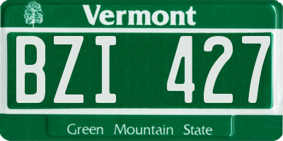 VT license plate BZI427
