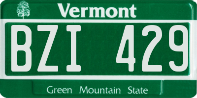 VT license plate BZI429