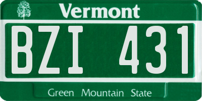 VT license plate BZI431