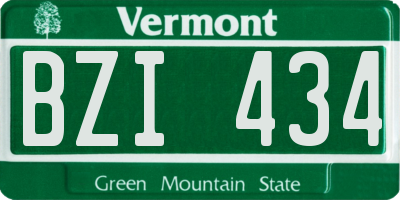 VT license plate BZI434