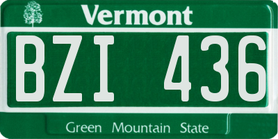 VT license plate BZI436