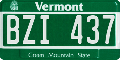 VT license plate BZI437