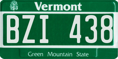 VT license plate BZI438