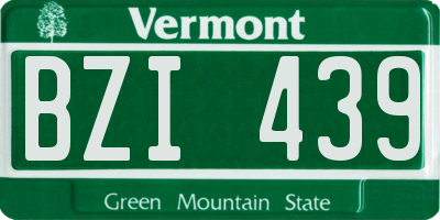 VT license plate BZI439