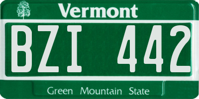 VT license plate BZI442