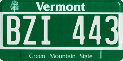VT license plate BZI443
