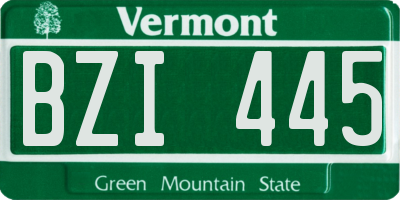 VT license plate BZI445