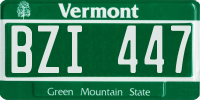 VT license plate BZI447