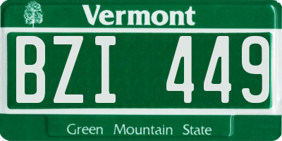 VT license plate BZI449