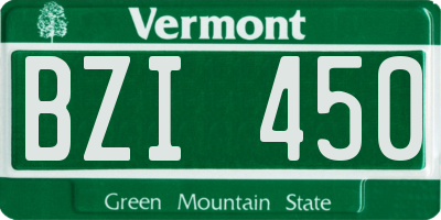 VT license plate BZI450