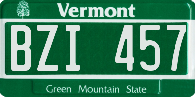 VT license plate BZI457