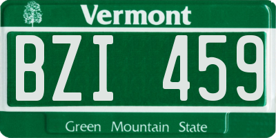 VT license plate BZI459