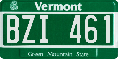VT license plate BZI461
