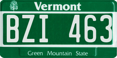 VT license plate BZI463