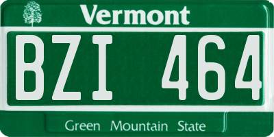 VT license plate BZI464