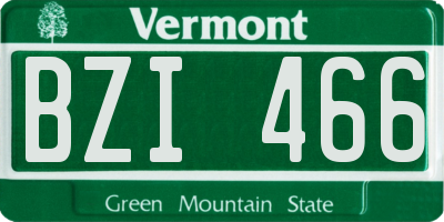 VT license plate BZI466