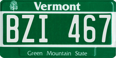 VT license plate BZI467