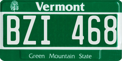 VT license plate BZI468