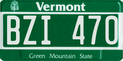 VT license plate BZI470