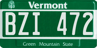 VT license plate BZI472