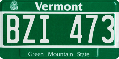 VT license plate BZI473
