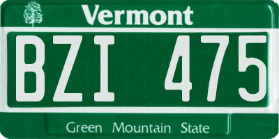 VT license plate BZI475