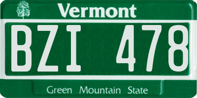 VT license plate BZI478