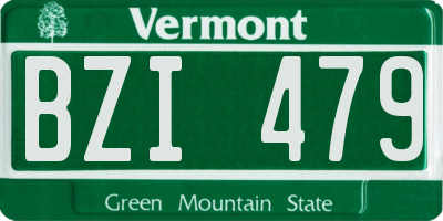 VT license plate BZI479