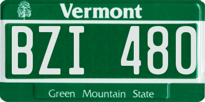VT license plate BZI480