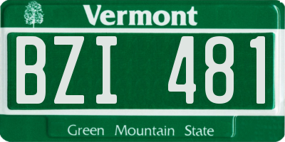 VT license plate BZI481