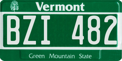 VT license plate BZI482