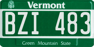 VT license plate BZI483