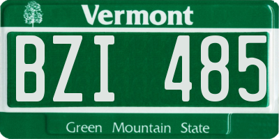 VT license plate BZI485