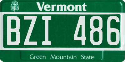 VT license plate BZI486