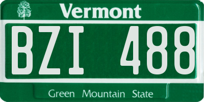 VT license plate BZI488