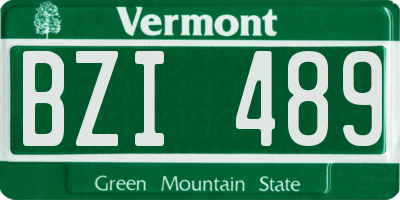 VT license plate BZI489