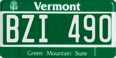 VT license plate BZI490