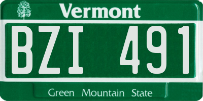 VT license plate BZI491