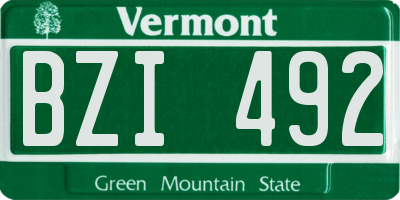 VT license plate BZI492