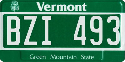 VT license plate BZI493