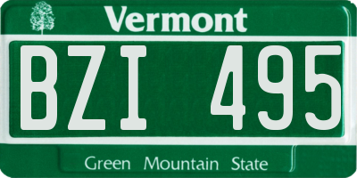 VT license plate BZI495