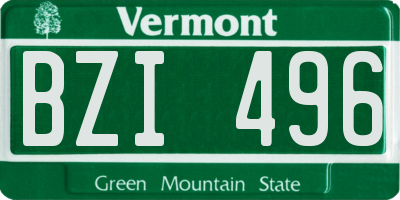 VT license plate BZI496