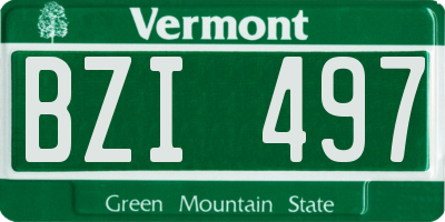VT license plate BZI497