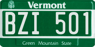 VT license plate BZI501
