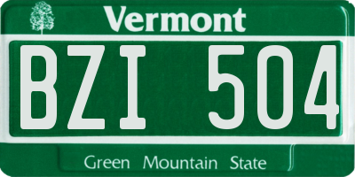 VT license plate BZI504